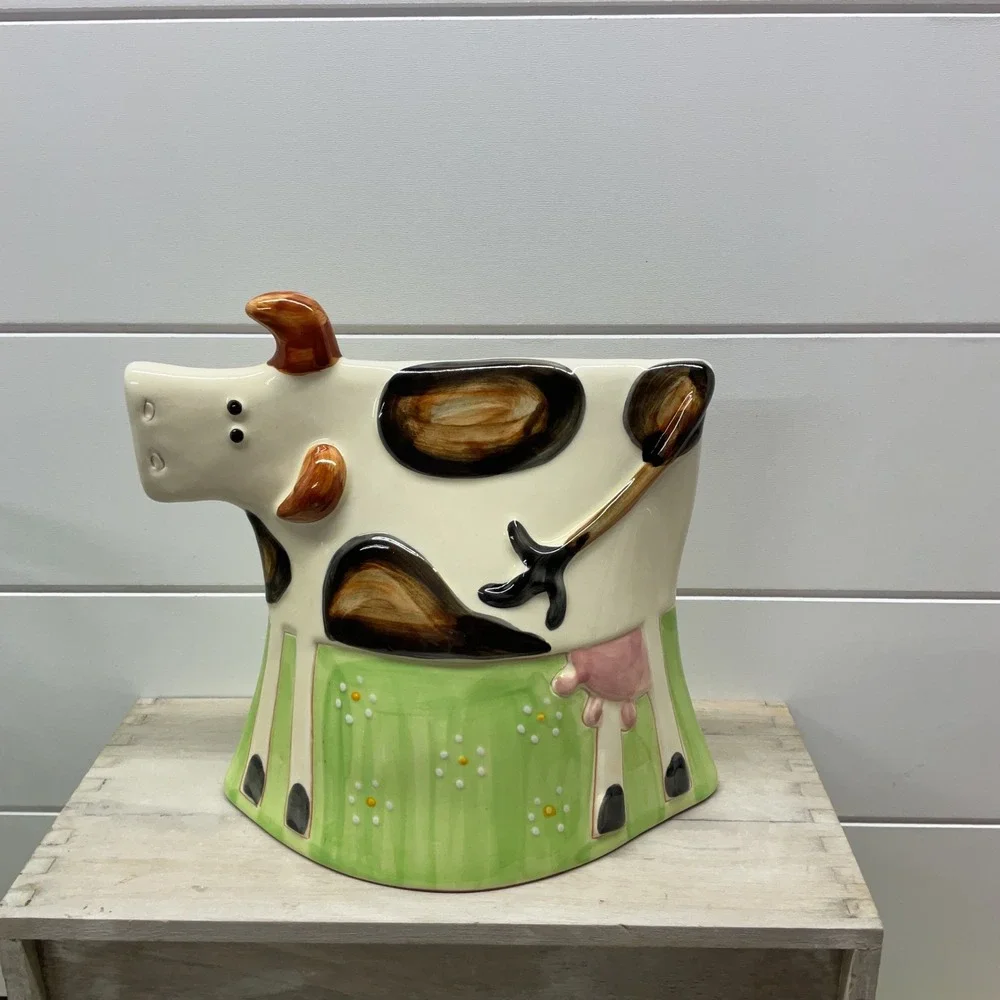 Kari Trestakk Norway Cow Vase Hand Painted Molde Portugal Ceramic Farmhouse 8